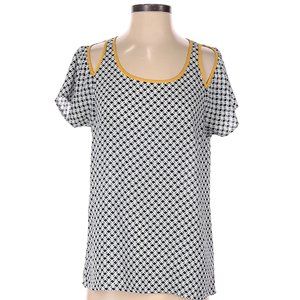 THML Short Sleeve Cold Shoulder Patterned Blouse